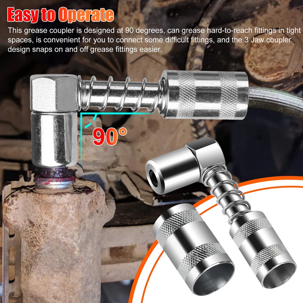 Grease Nozzle Grease Gun- Accessory 90 Degree Grease Coupler Adapter⬇️🎈