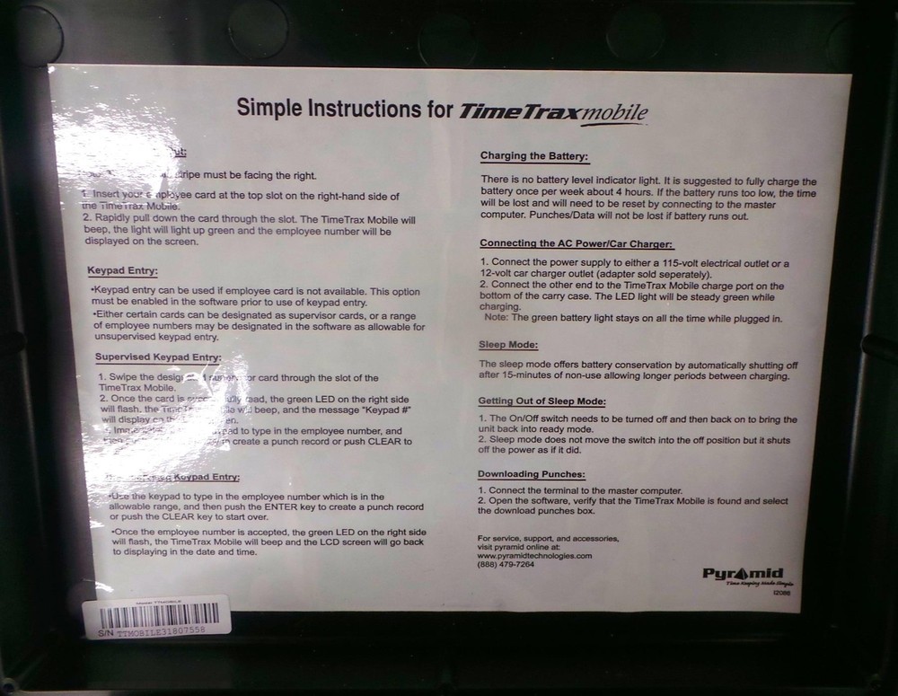 PYRAMID TIME TRAX MOBILE - Free Shipping