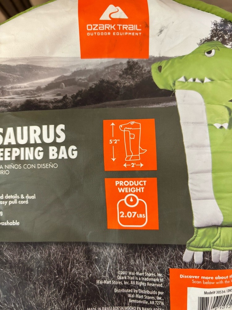 REXASAURUS Kids Sleeping Bag For Fun Or Play durable And Machine Washable
