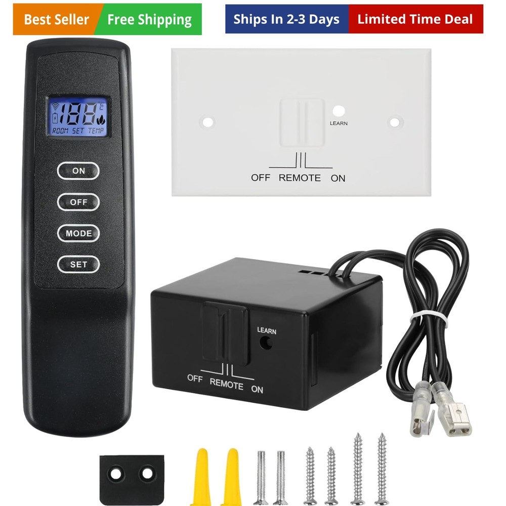 Upgraded Universal Fireplace Remote Control,Fit for shytech,Empire ect Brand,...