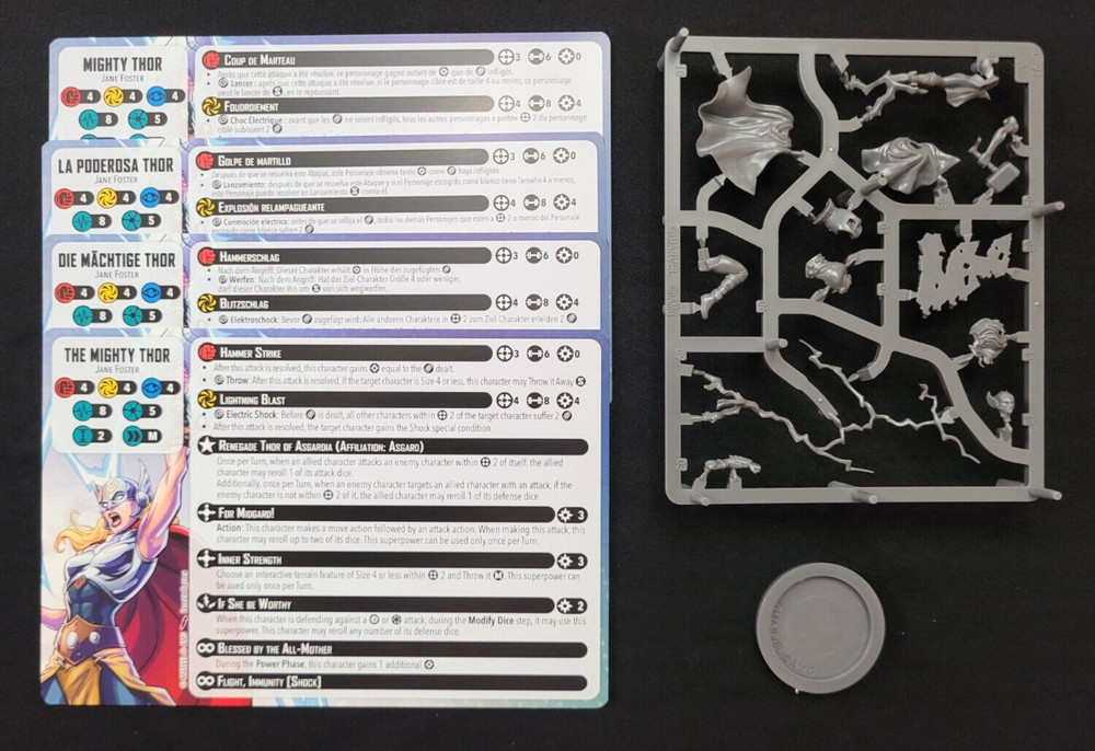 Marvel Crisis Protocol Mighty Thor w/ Rules Card + Base - Jane Foster