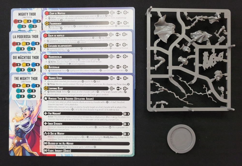 Marvel Crisis Protocol Mighty Thor w/ Rules Card + Base - Jane Foster