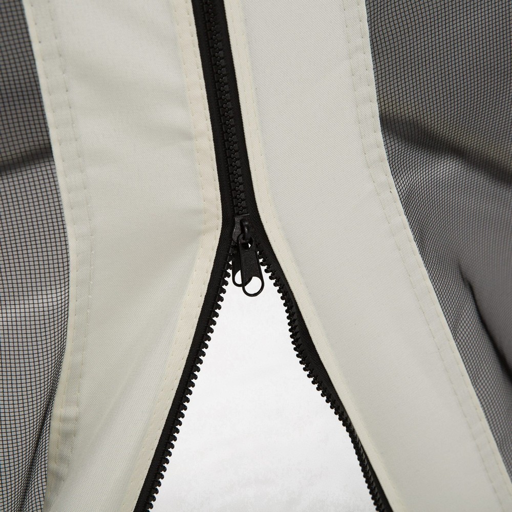 13.1' Square Gazebo Sidewalls – Black Mesh Net, Zip Closure, Polyester