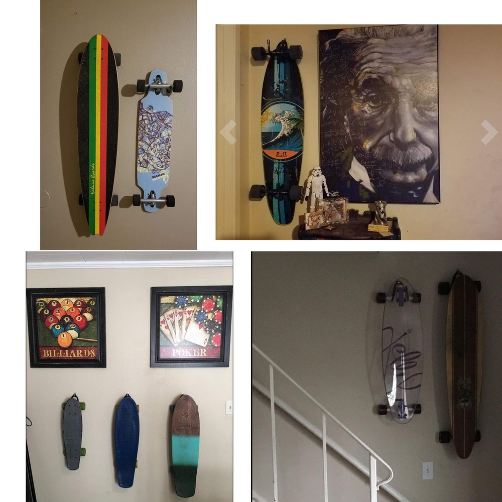 YYST Skateboard Wall Mount Hanger Storage Rack Flexible Black
