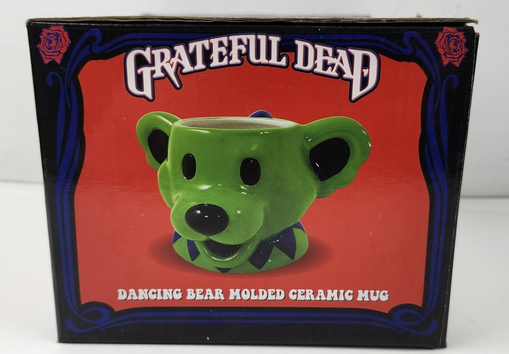 Grateful Dead Dancing Bear Molded Ceramic Mug Green Edition 18 Oz. 2015