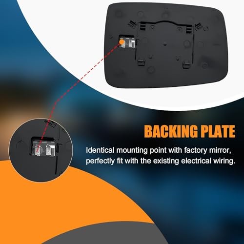 Driver Side Heated Mirror Glass Replacement for Dodge Ram Left (Driver Side)