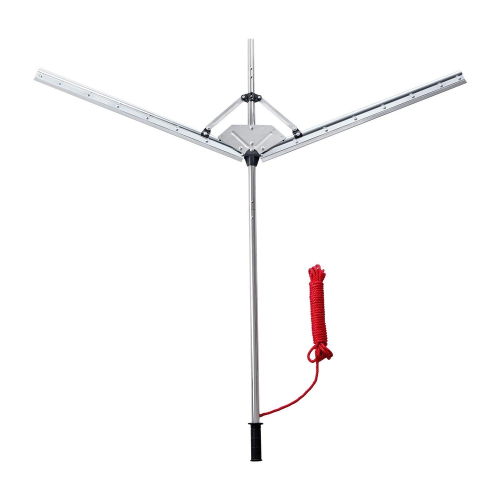 Adjustable 62in Pond Weed Cutter with Sharp Stainless Blades & 30ft Rope