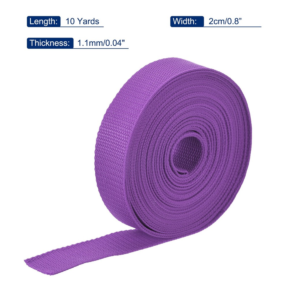 Lightweight Polypropylene Webbing Strap 0.8" 10 Yard Backpack Purplish Red