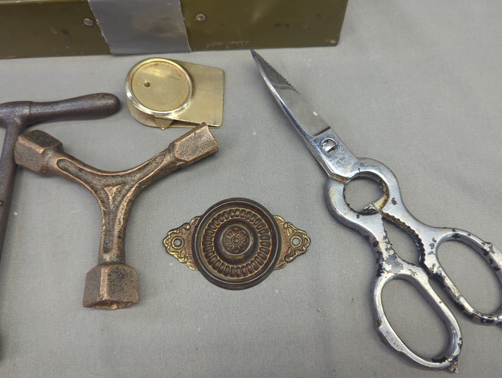 Antique Tools in Metal box AJW and CO