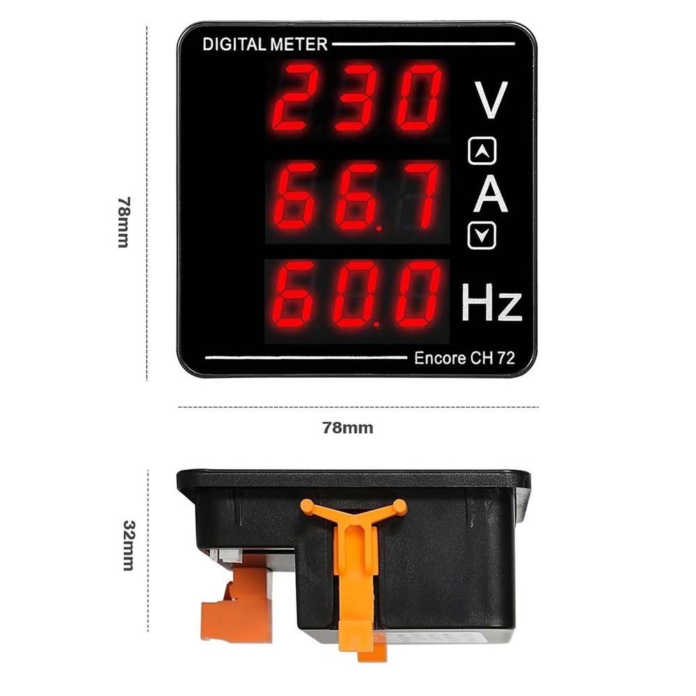 Combination Current Voltage Frequency Meter for Electromechanical Devices