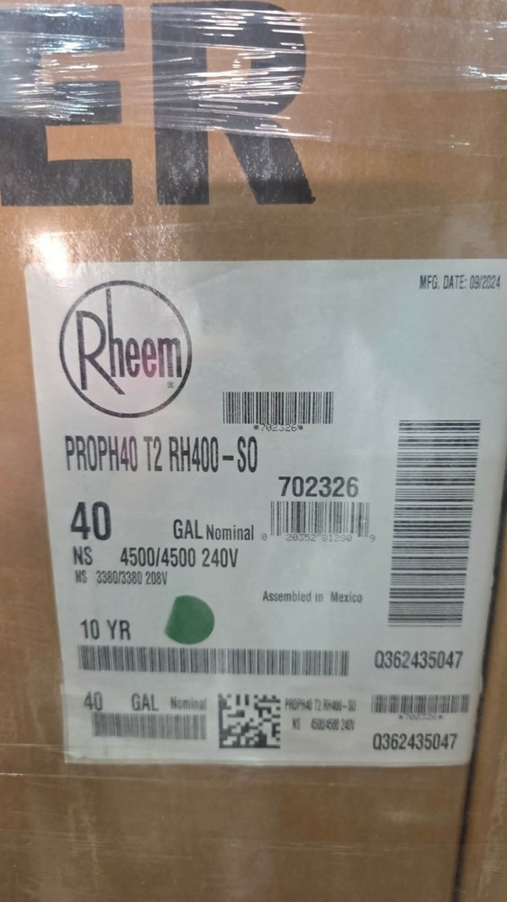 Rheem PROPH40 T2 RH400-S0 Professional Classic water heater