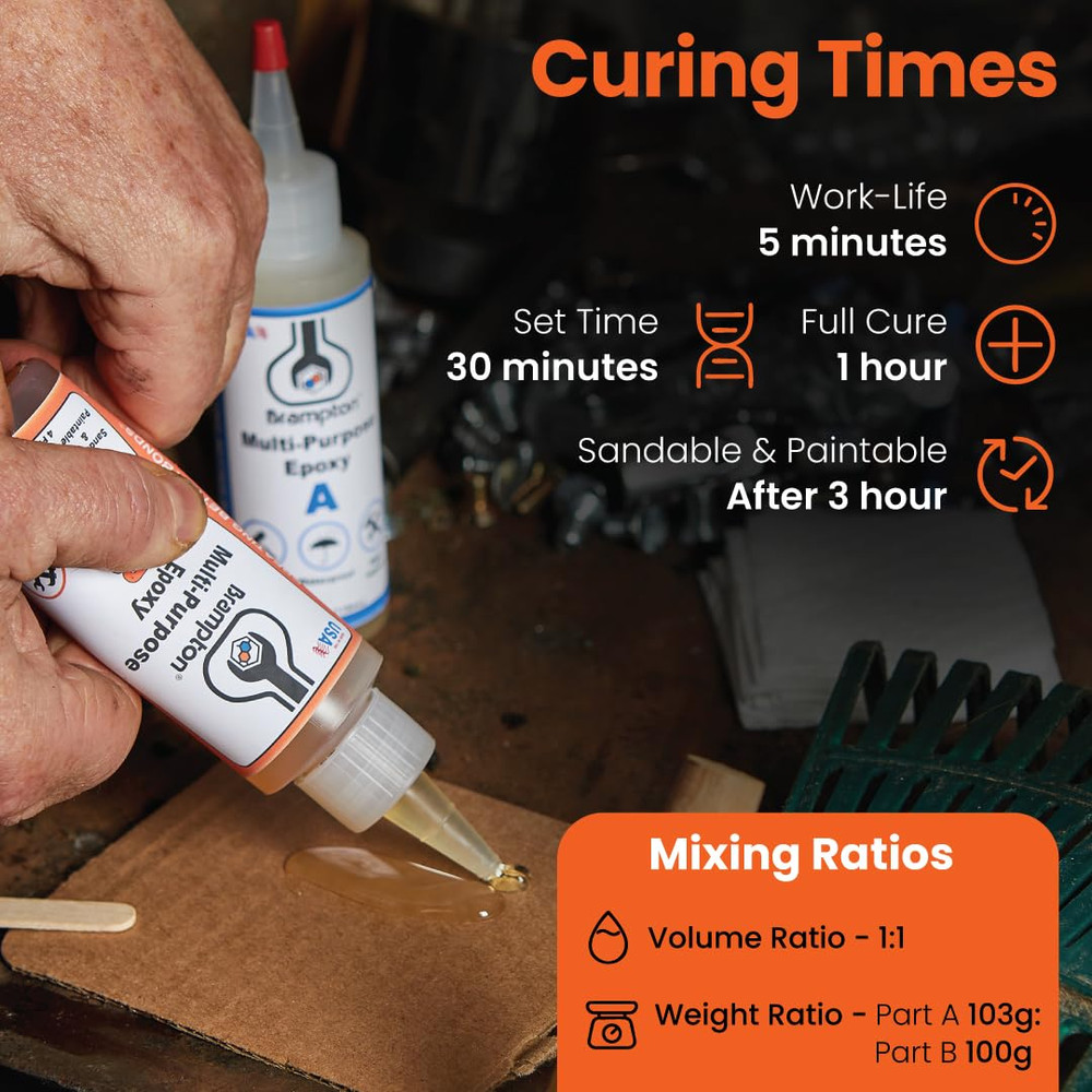 Multi-Purpose Epoxy, Quick 30-Minute Set, Waterproof 2-Part Epoxy Glue Kit