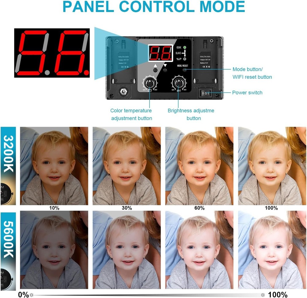 LED Video Light 60W Bi Color Table Stand