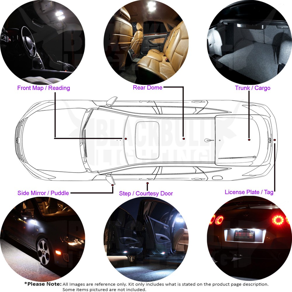 White LED Interior Light Accessories Kit for 2002-2010 Ford Explorer 11 bulbs