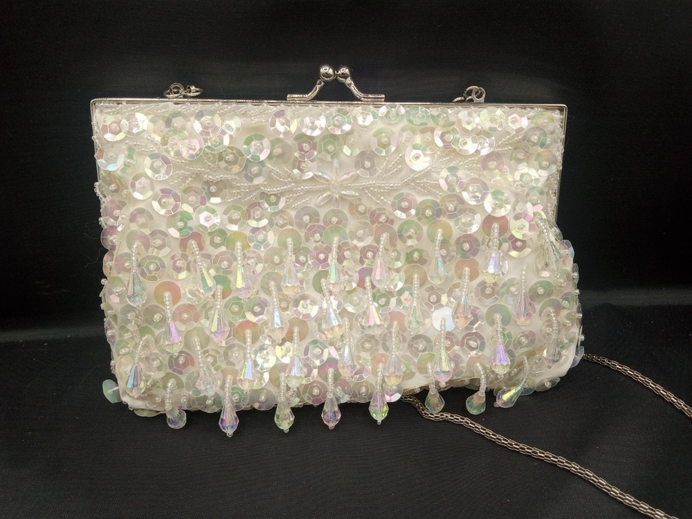 Vintage Rainbow Pearl Bead Purse