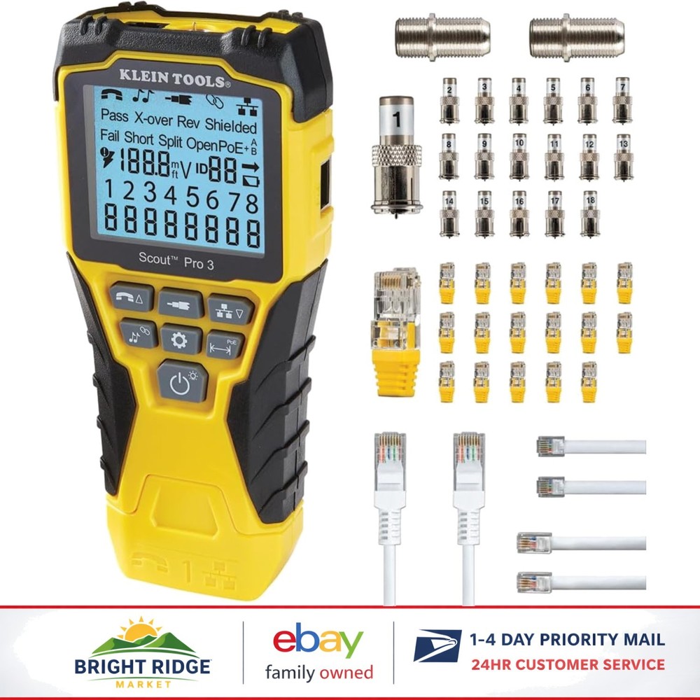 Cable Tester Kit with Remote for Voice, Data, and Video Connection Testing