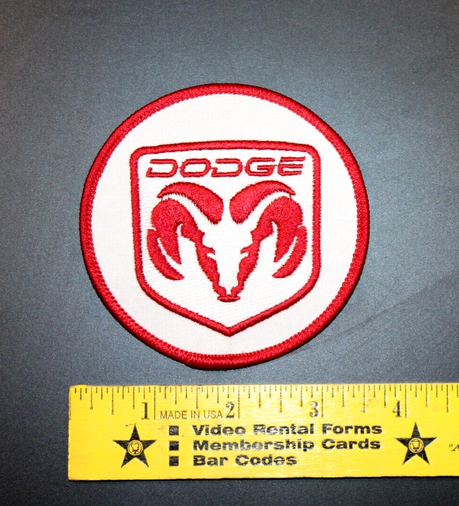 Dodge Ram Patch, White & Red, New
