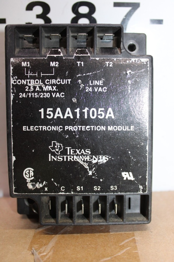 TEXAS INSTRUMENTS ELECTRONIC PROTECTION MODULE 15AA1105A 2.5 AMP 24 VAC