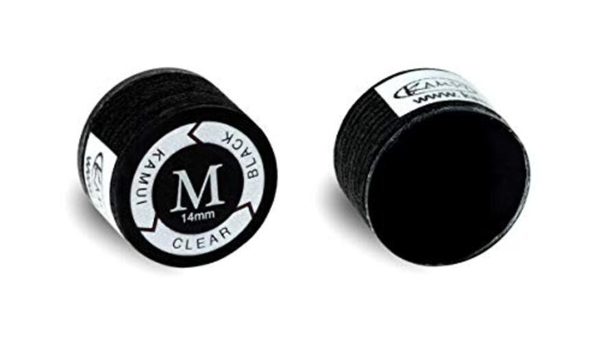Clear Black Laminated Pool Billiard CUE TIP - 1 pc - 14 mm - Genuine (Medium)