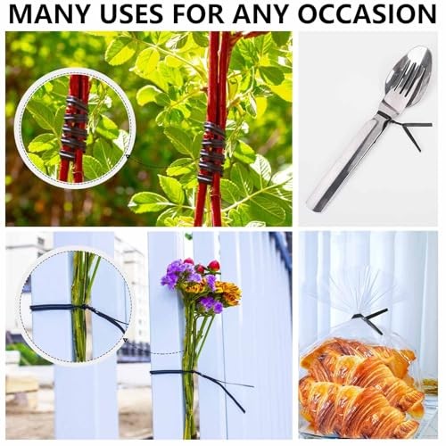5000 Pcs Black Plastic Coated Twist Ties, 5" Cable Ties, Bread Ties,