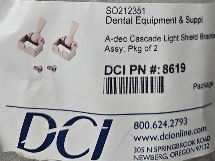 DCI #8619 Light Shield Bracket Assembly to Fit A-dec 6300 - 2 Per Pack