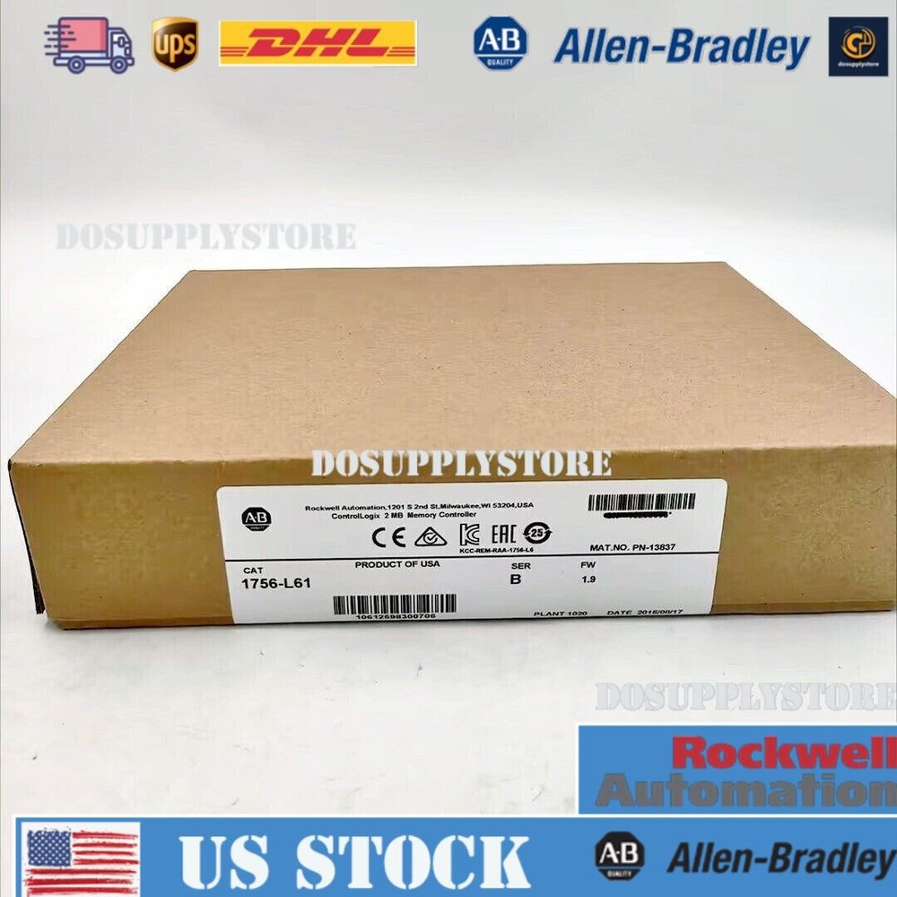 New Sealed AB 1756-L61 ControlLogix 2MB Memory Controller 1756L61 US Free Tax