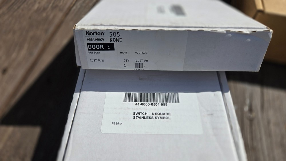 Norton 505 6" square actuator button sold as pair