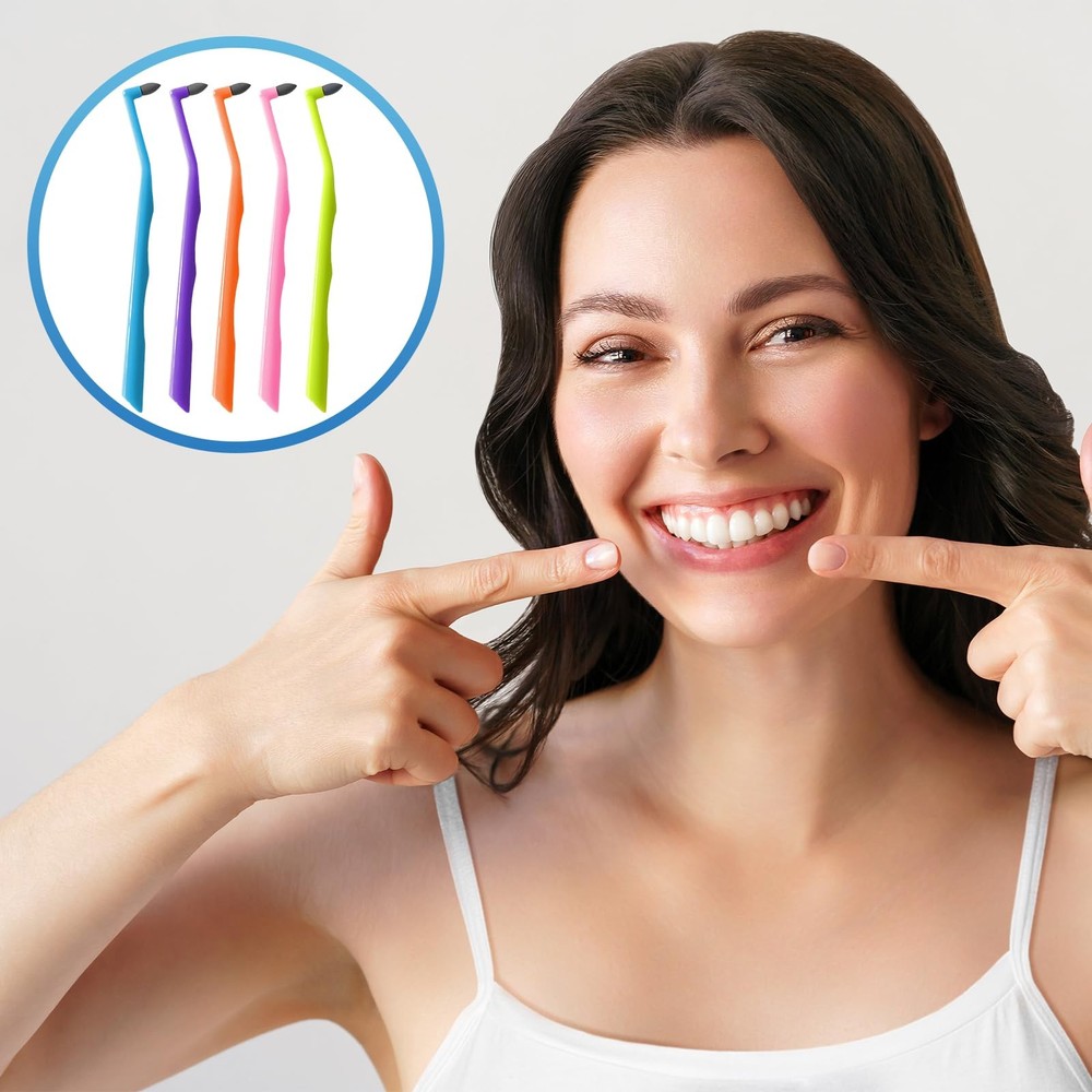 10 Pack Dental Teeth Plaque Remover Brushes Tools, Ergonomic Multicolor