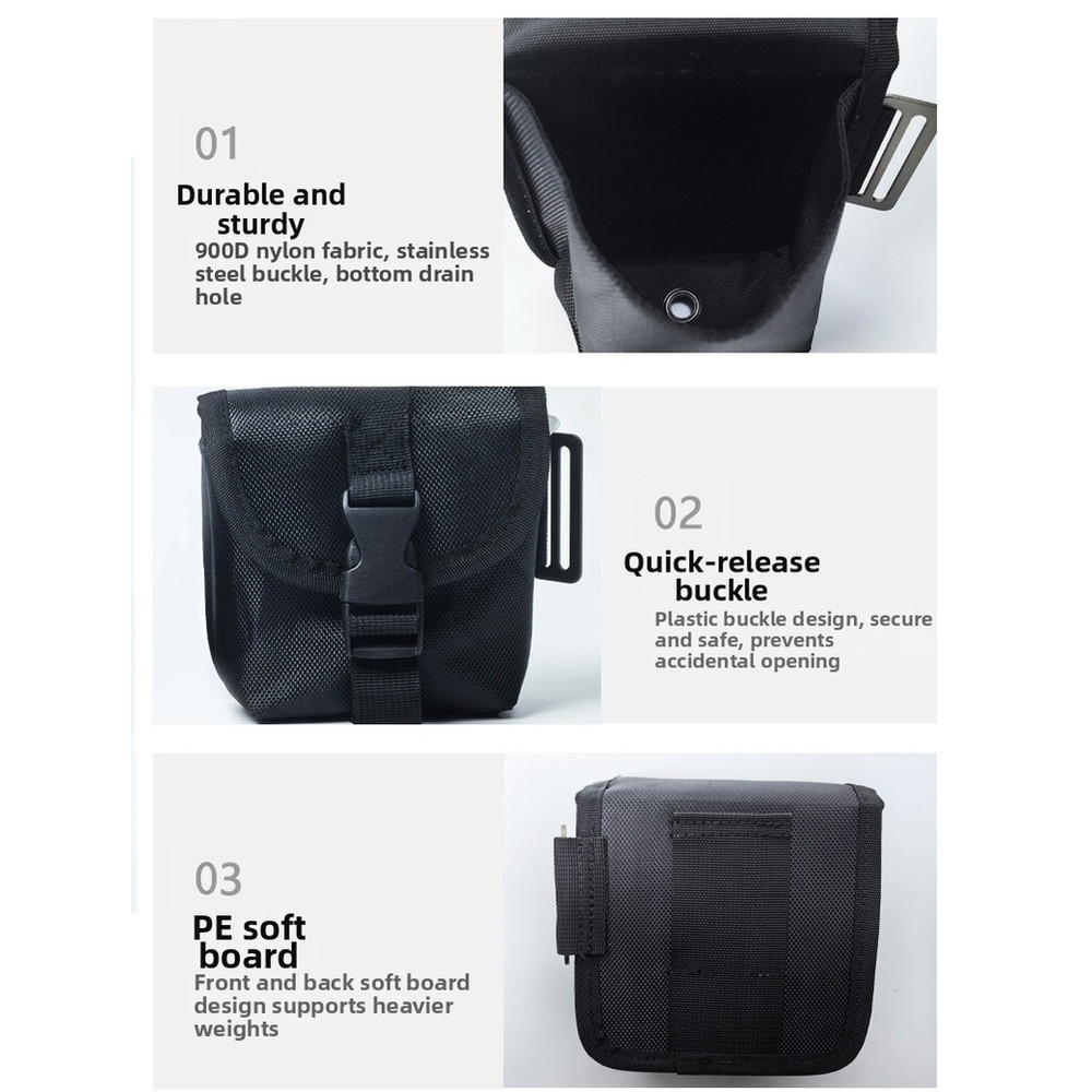 Side Mount Diving Weight Pouch Quick Release Design Fits 0.5-4kg Weights