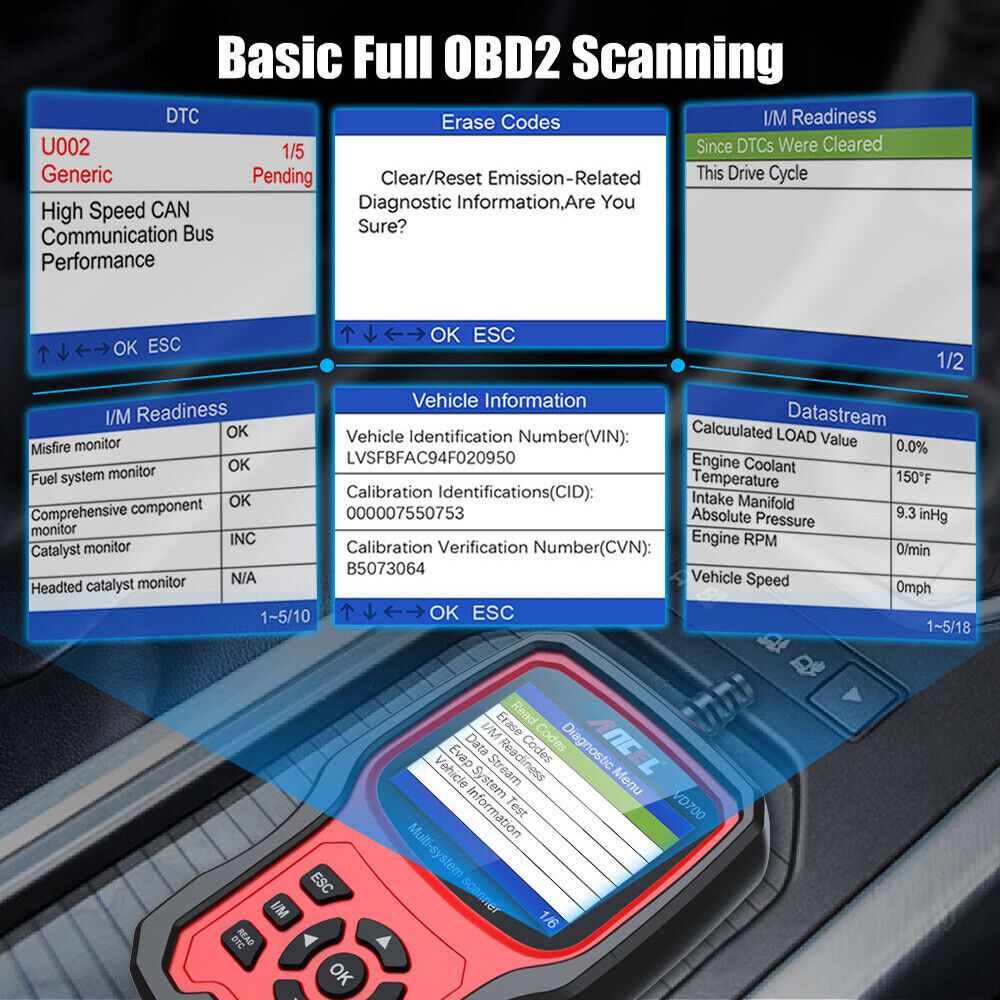 ANCEL VD700 for VW AUDI Car Code Reader All System Diagnostic Tool OBD2 Scanner