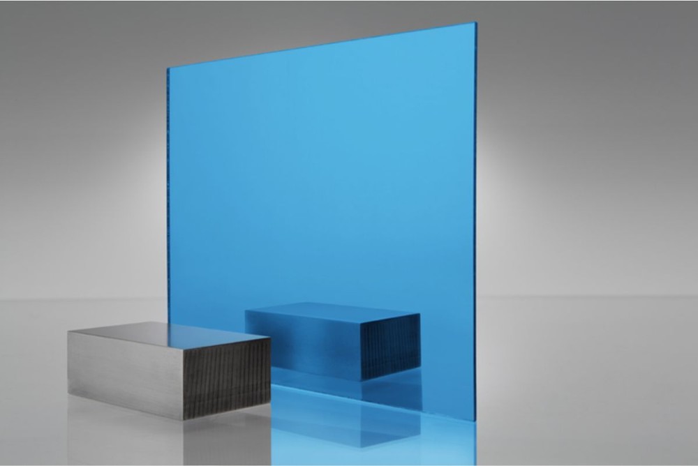 1 Sheets 1/8" BLUE Mirror Acrylic Plexiglass 12" x  12"