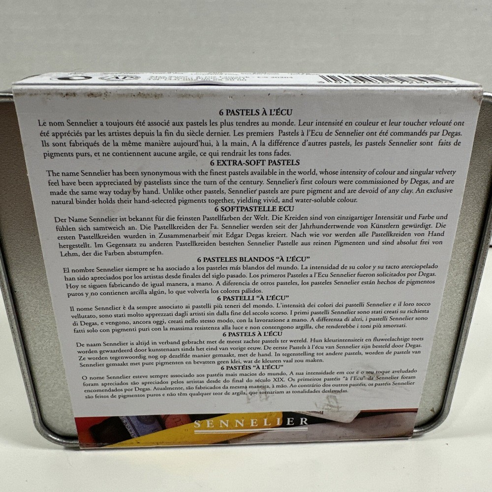 Sennelier Test Pack Extra-Soft Pastel Full 6 Stick Set White, Black, Red, Bleu..