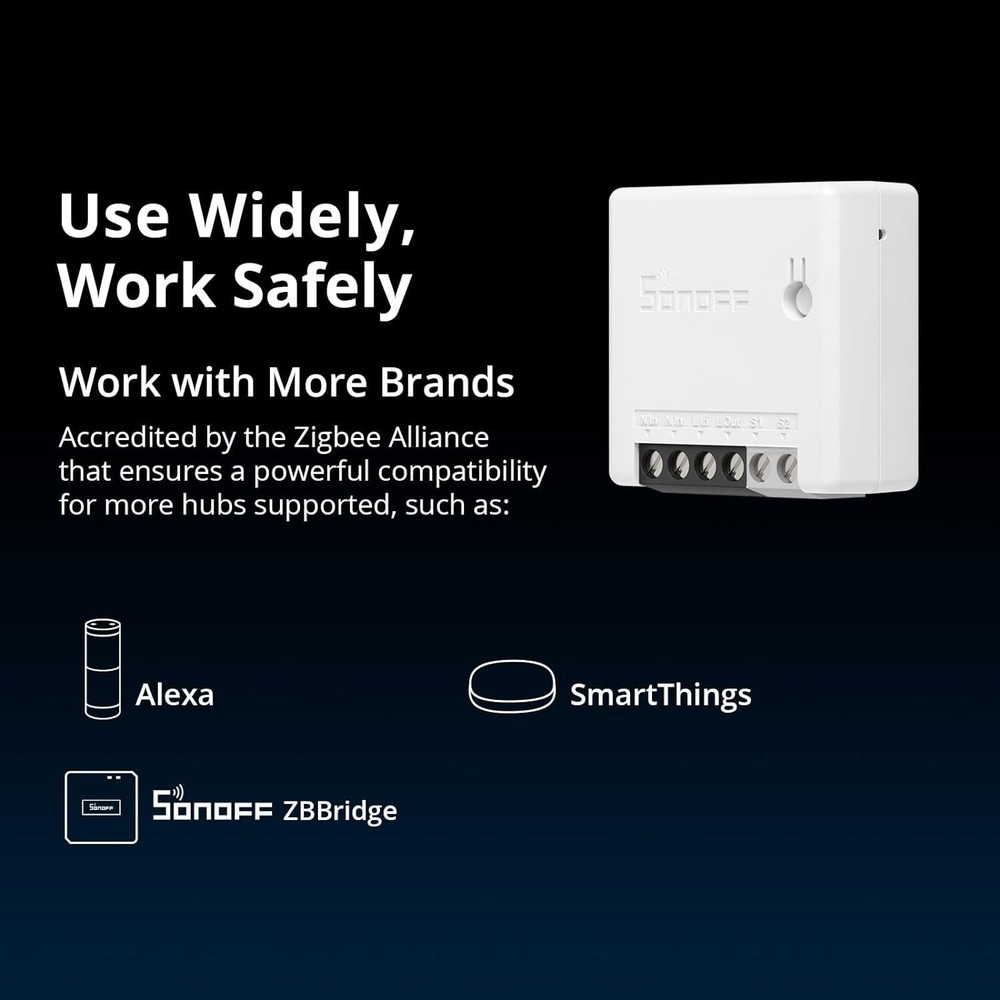 SONOFF ZigBee Smart Switch,ZBMINI,2 Way Light Switch,Work with Alexa,Google Home