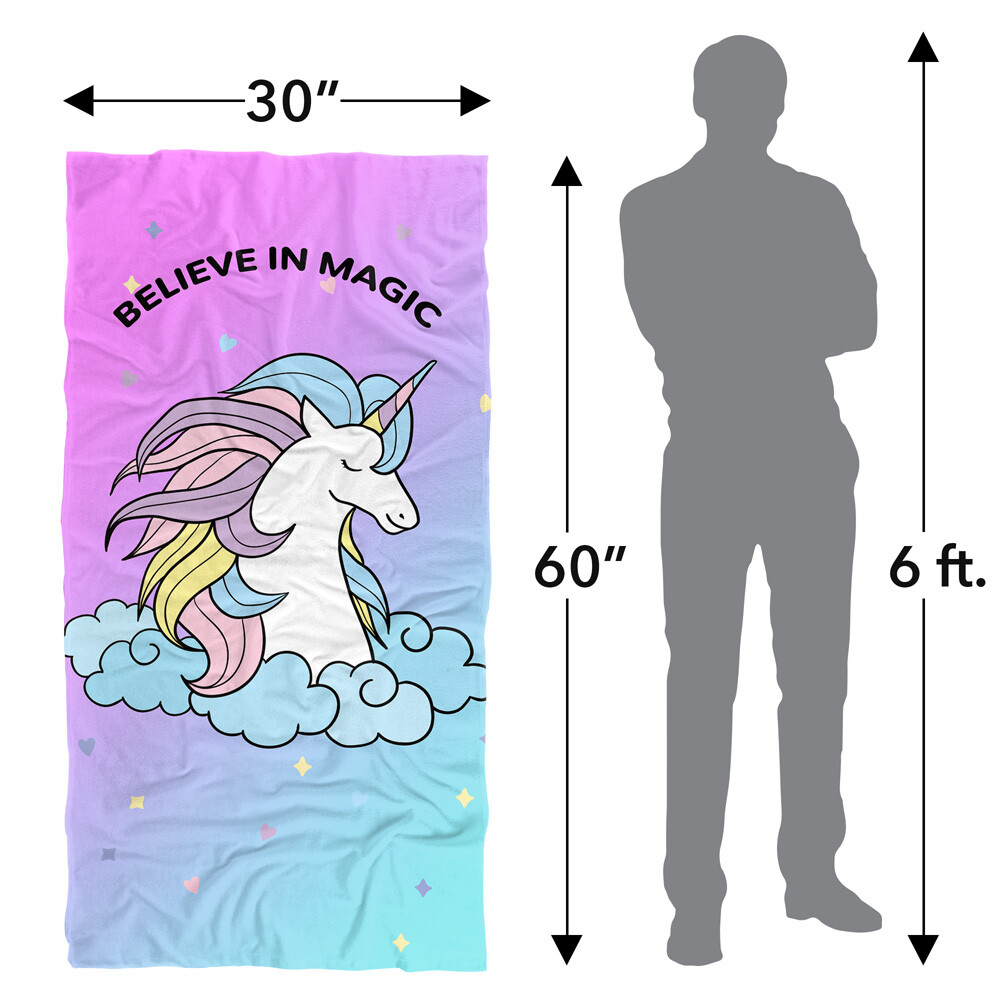 Believe in Magic Beach Towel 30"x60"
