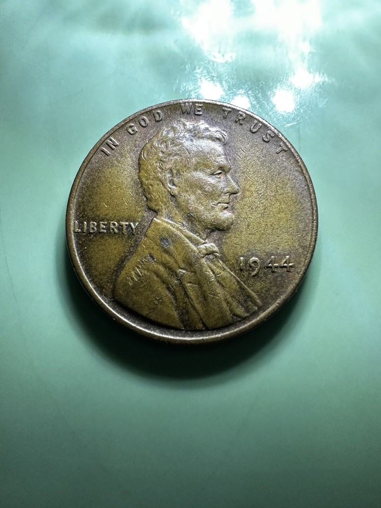 1944 Wheat Cent Lamination & Die Break, Cud errors, L On rim