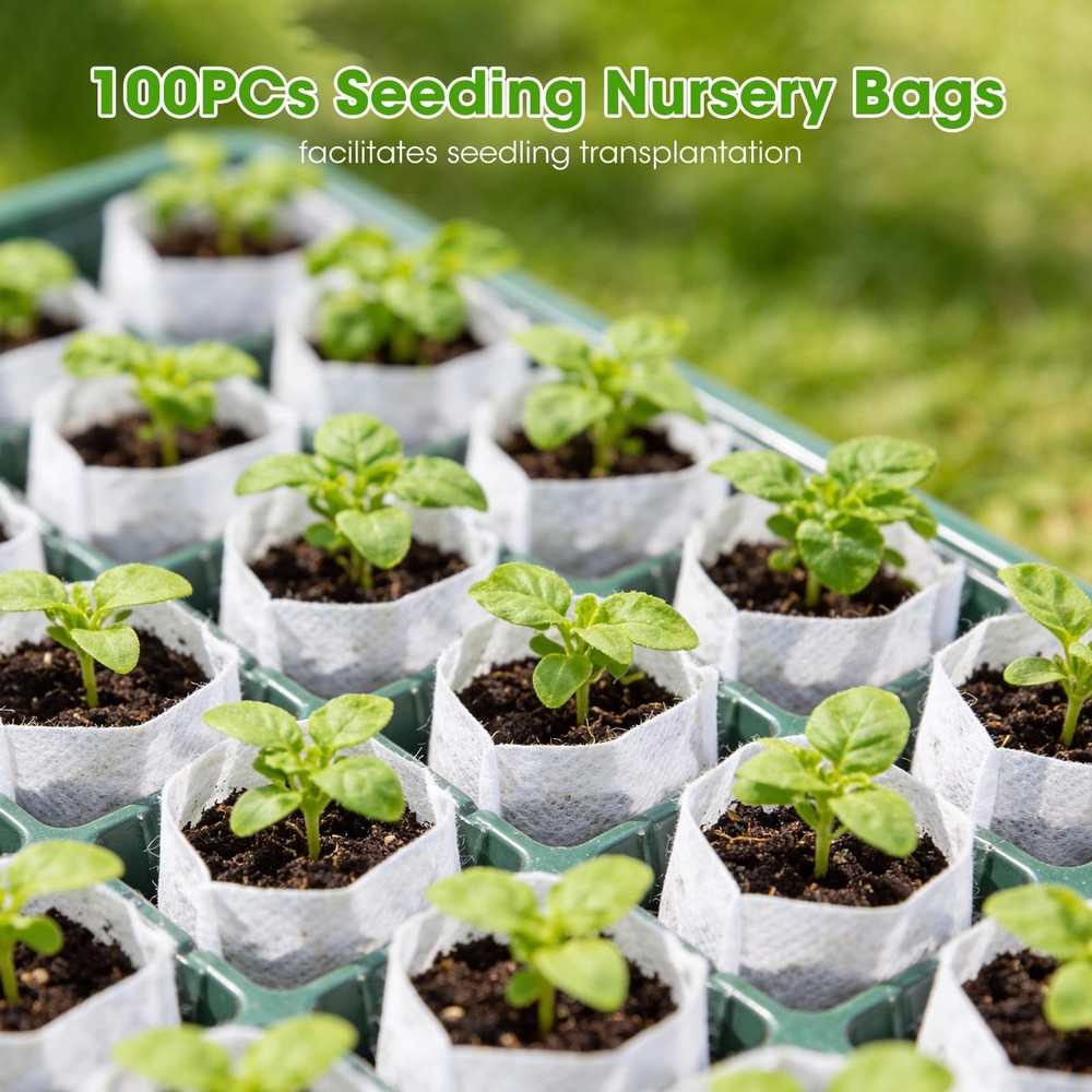 Starter Tray with Grow Light, 2 Pack 80-Cell Seedling Starter Kit with Timer ...