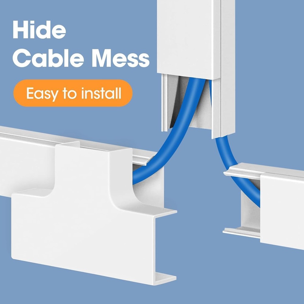 116in Paintable Cord Cover Raceway for Wall White