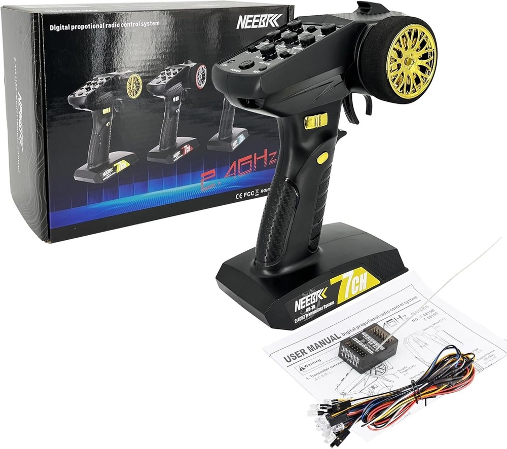 NEEBRC 7 Channels RC Transmitter with Receiver Built-in Light Control System ...