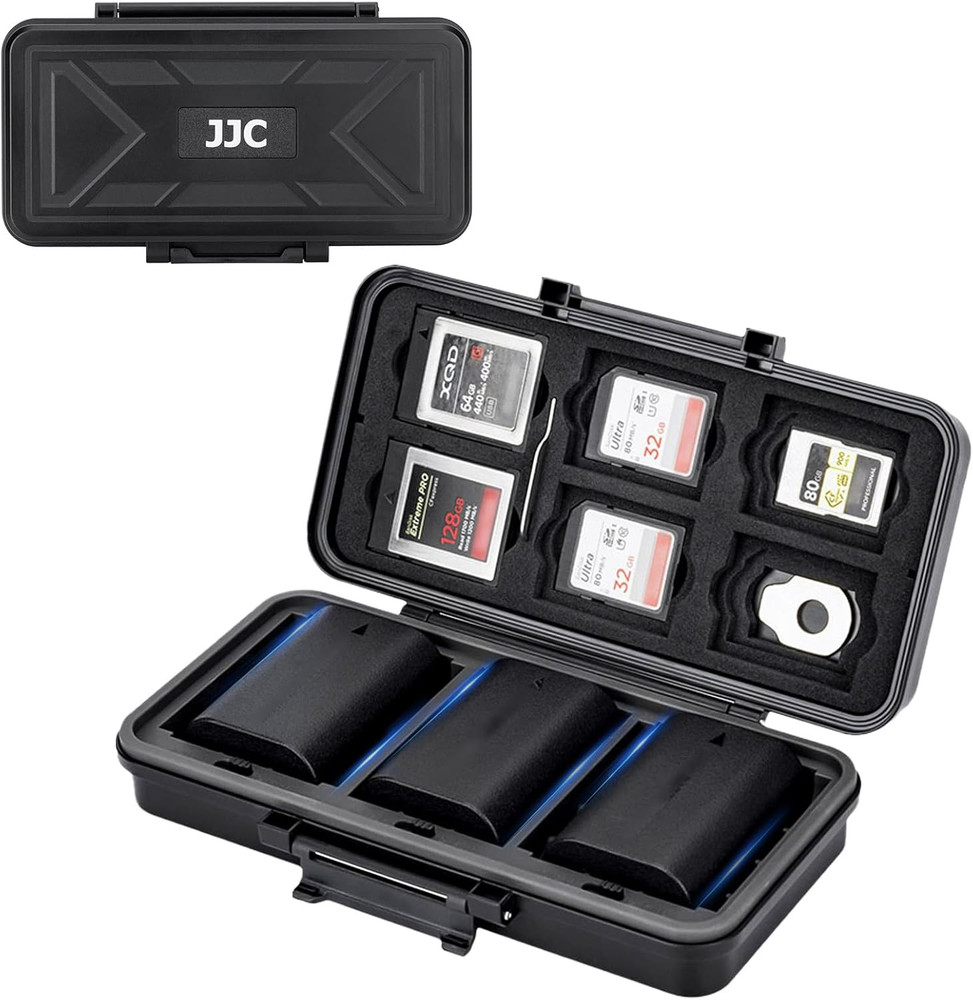 JJC Multi-Function Camera Battery Memory Card Storage Case for 6 SD Card,6