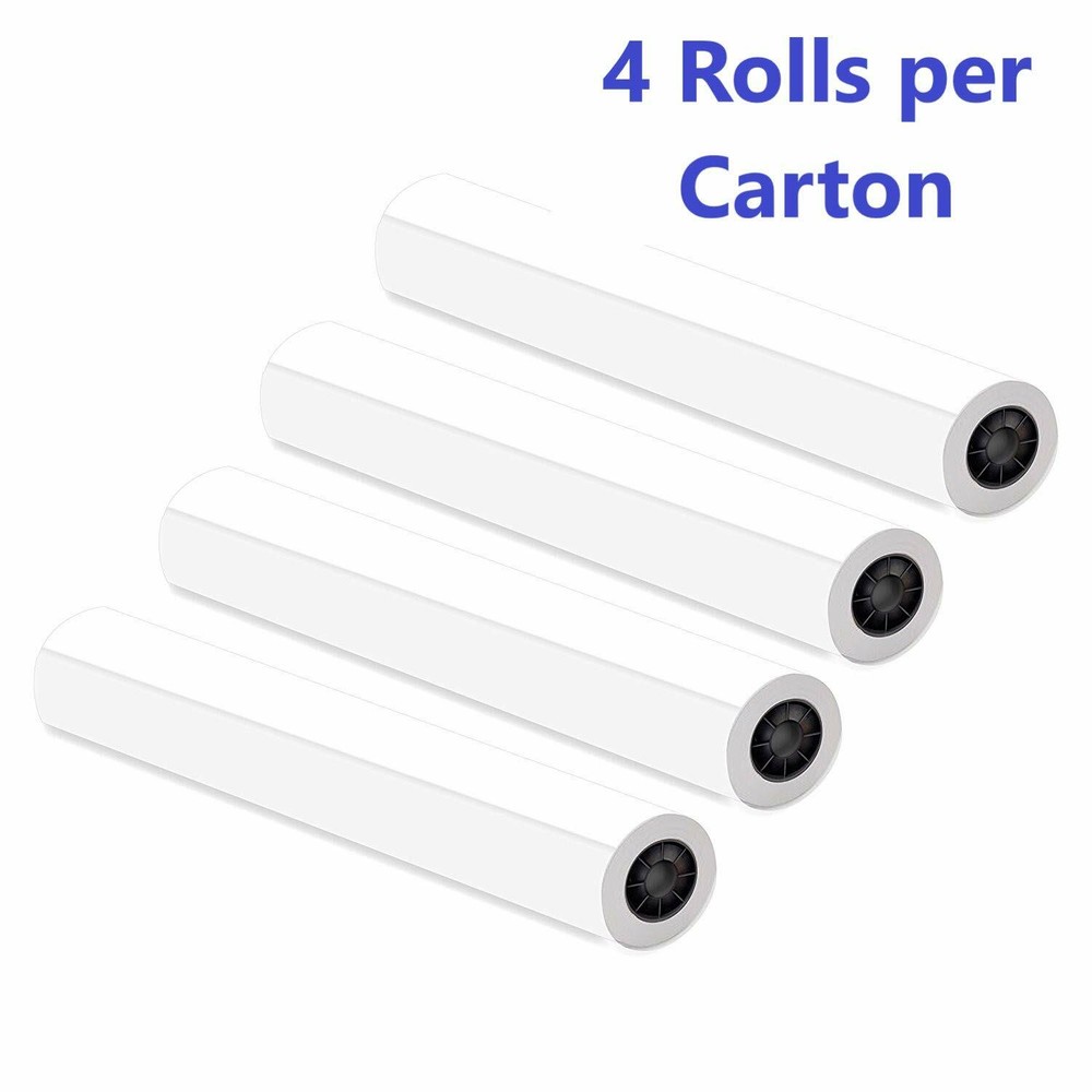 (4) 36" x 150' 20# InkJet Bond CAD Plotter Paper Rolls - 2" Core 92 Bright White