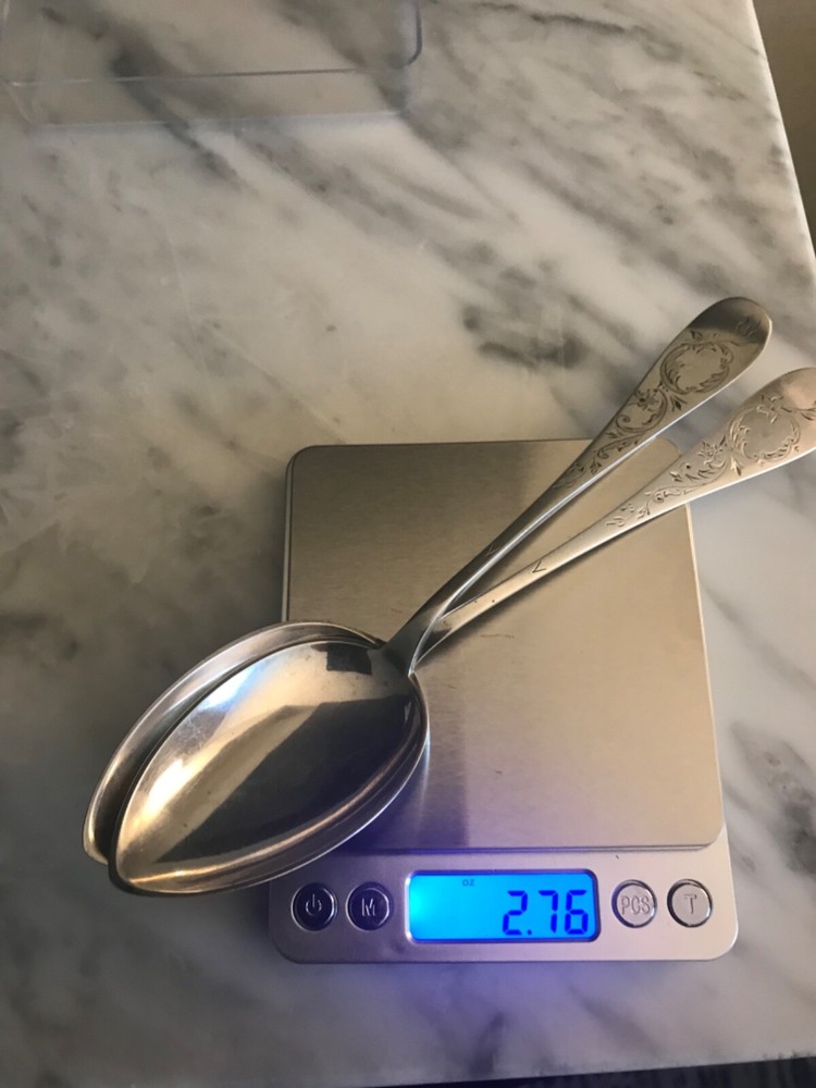 TWO NORWEGIAN SILVER SERVING SPOONS, S830 purity.