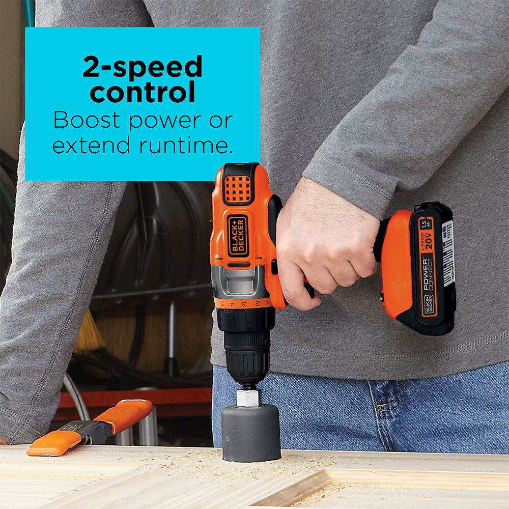 BLACK+DECKER 20V MAX* Cordless Drill/Driver Variable Speed - LDX220C