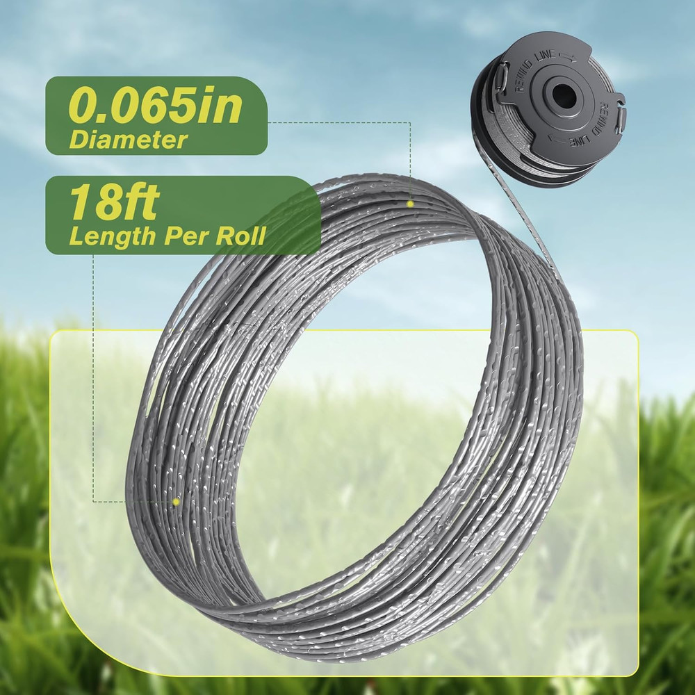 8 Pack Weed Wacker String Fit for Greenworks String Trimmer, 0.065"-18Ft Dual St