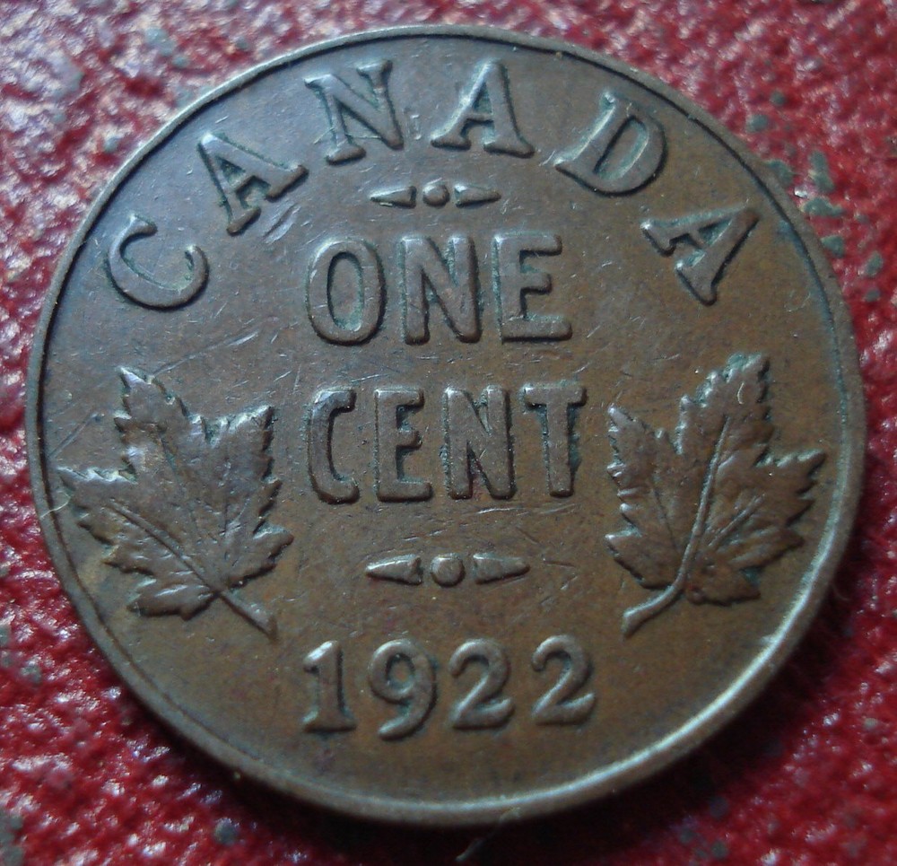 1922 CANADA SMALL CENT IN VG-FINE CONDITION