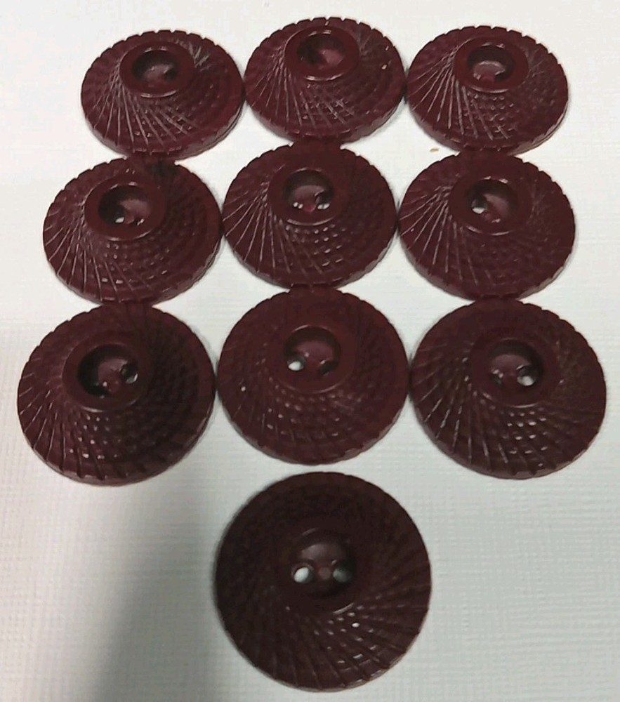 10 Vintage Volcano Shaped Plastic Buttons 7/8"