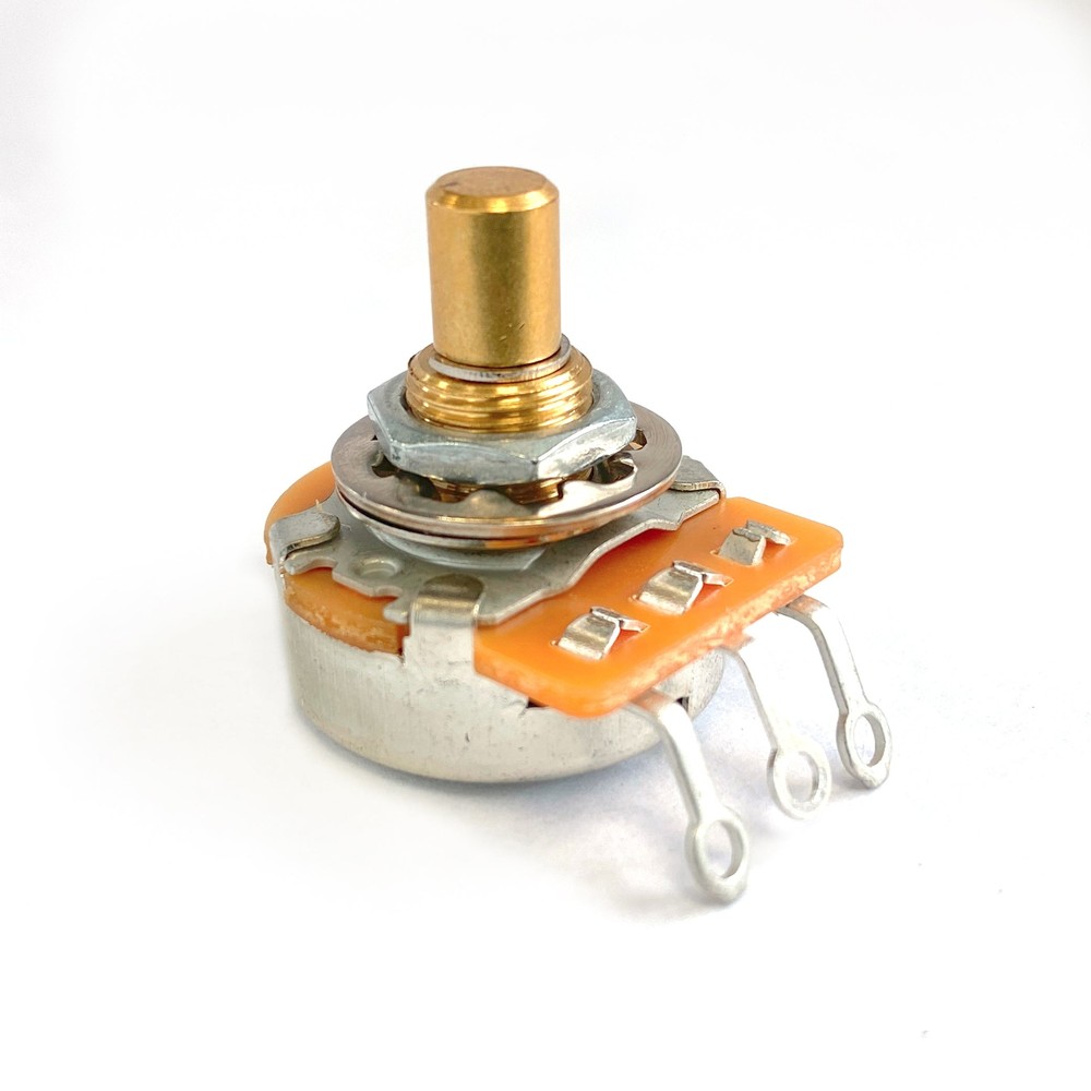 AxLabs 500K Audio Taper Potentiometer -  Short 5/8" Length, Solid 3/8" Shaft