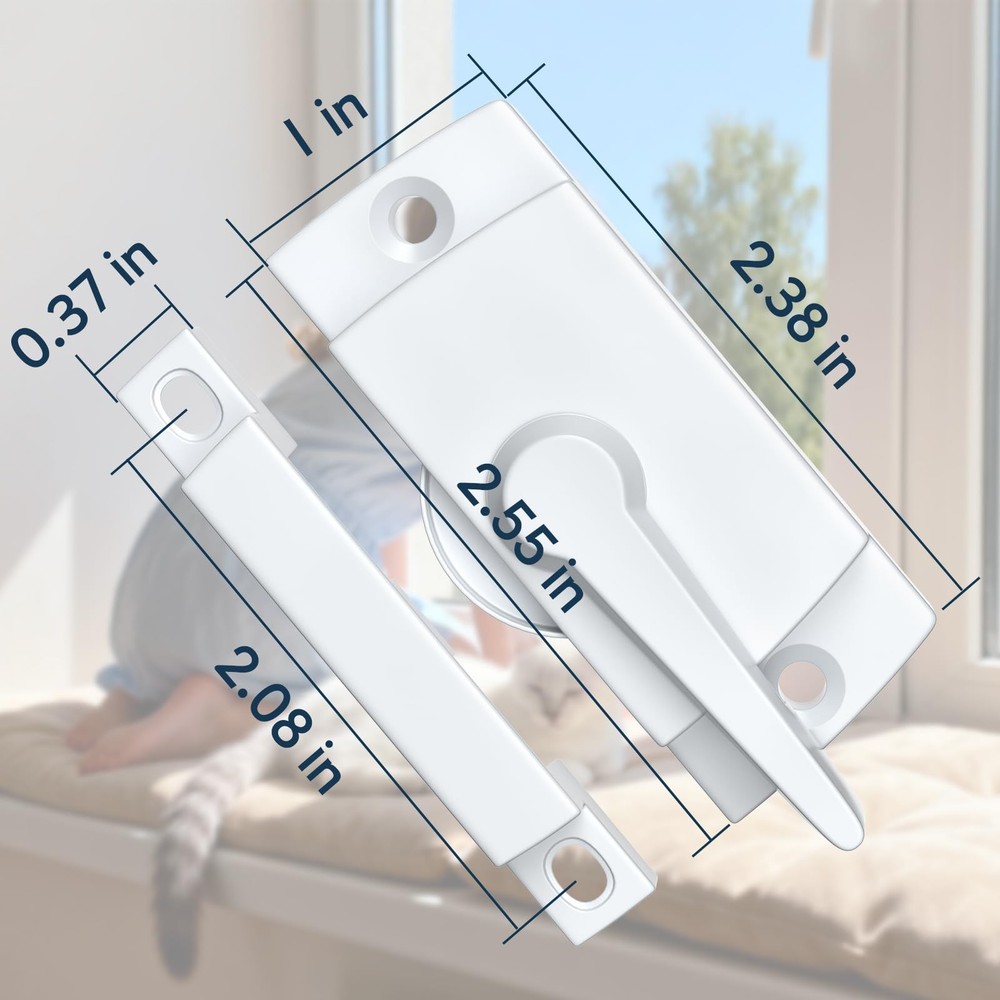 Sliding Window Sash Locks White ZUONAI 2 Pack Cam for Double