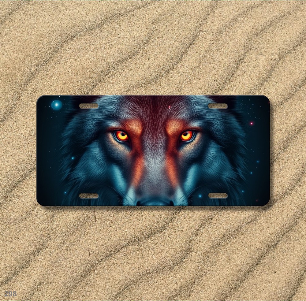 Hyperrealistic Wolf License Plate Your Text Vanity Plate Special Gift