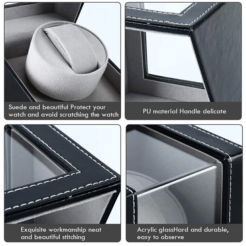Automatic Rotation Single Watch Winder Box Leather Storage Display Case Gift