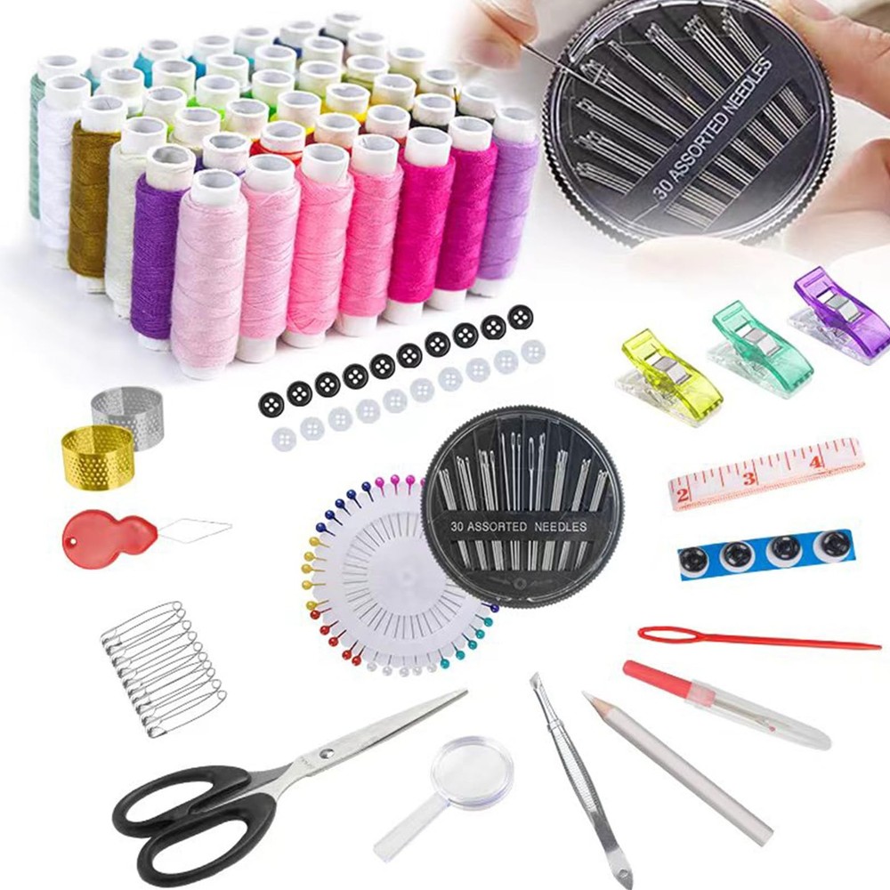JUNING Sewing Kit with Black Case Portable XL-42 Threads-Black,